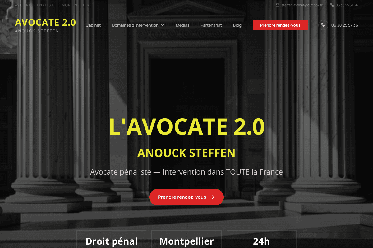 Site web d'Anouck Steffen, avocate pénaliste