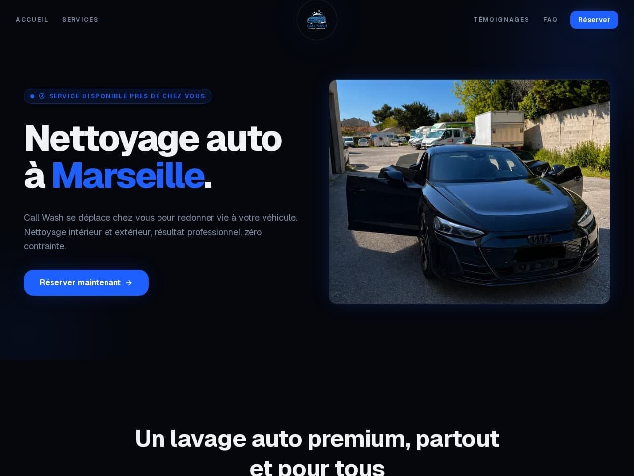 Site web de Call Wash réalisé par Asap Studio