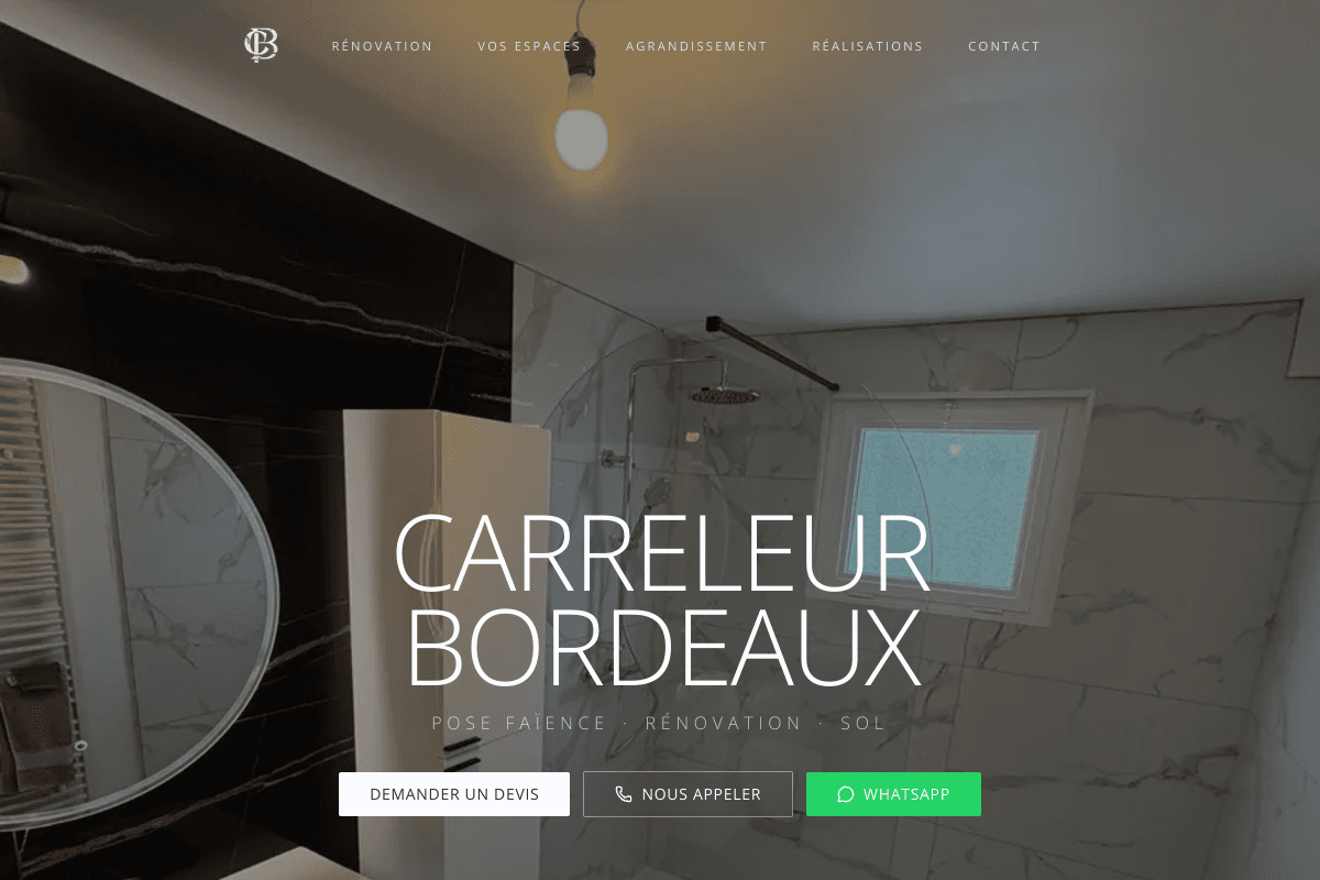 Site web de Carreleur Bordeaux réalisé par Asap Studio