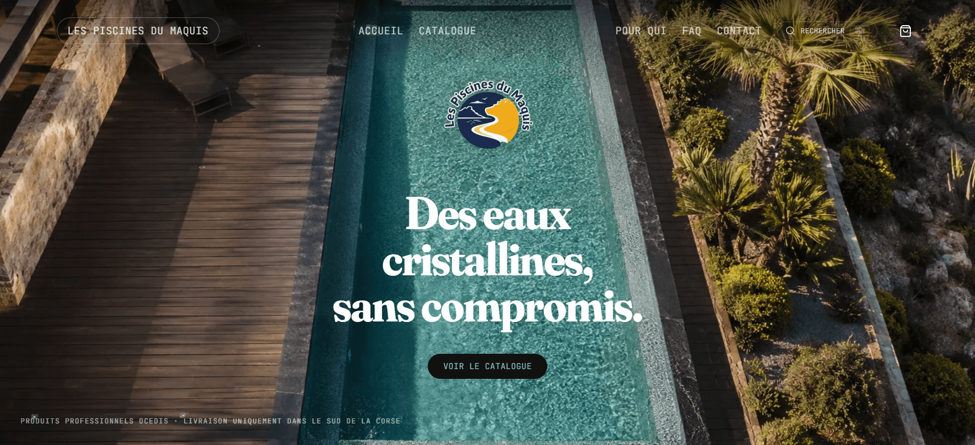 Site web de Les Piscines du Maquis réalisé par Asap Studio